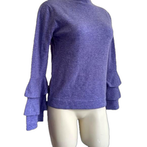 AUTUMN cashmere layered bell sleeved lilac sweater SZ 14